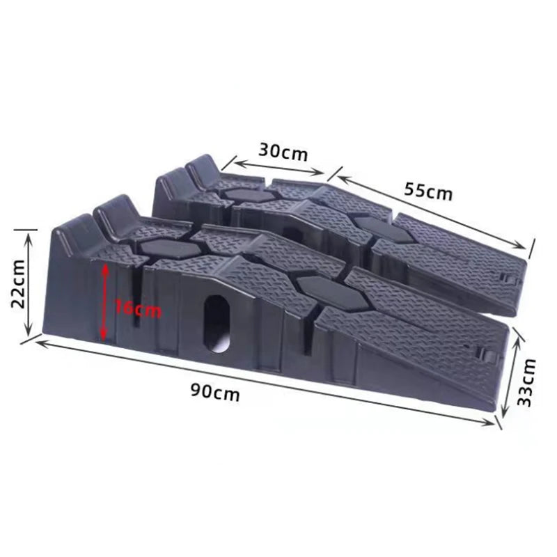 Black 2500kg Heavy Duty Car Ramps 90cm Anti-Slip Pair by HitMyNeed