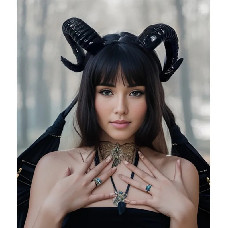 Black Demon Horn Gothic Cosplay Headband by HitMyNeed