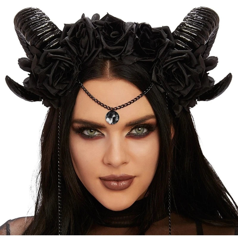 Black Demon Horn Gothic Cosplay Headband by HitMyNeed
