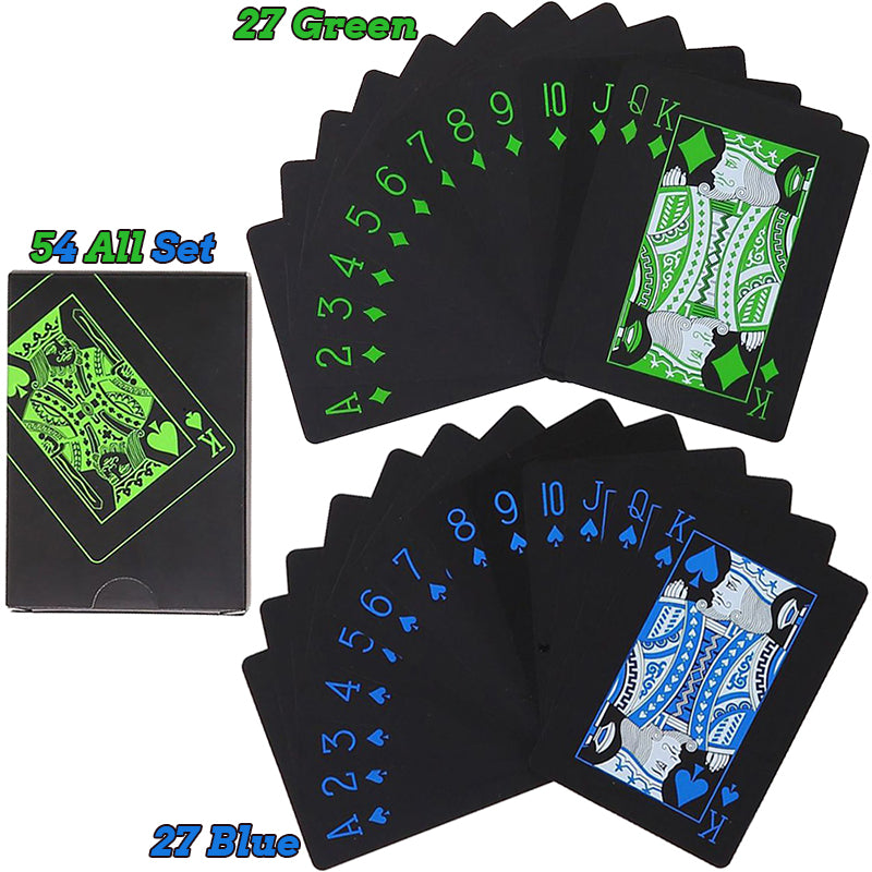 Black Gold Waterproof PVC Poker Playing Cards black-green-blue by HitMyNeed