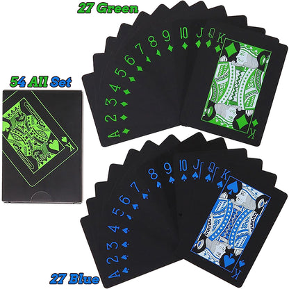 Black Gold Waterproof PVC Poker Playing Cards black-green-blue by HitMyNeed