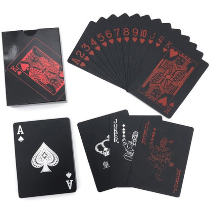 Black Gold Waterproof PVC Poker Playing Cards black-red by HitMyNeed