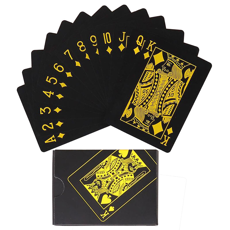 Black Gold Waterproof PVC Poker Playing Cards black-yellow by HitMyNeed