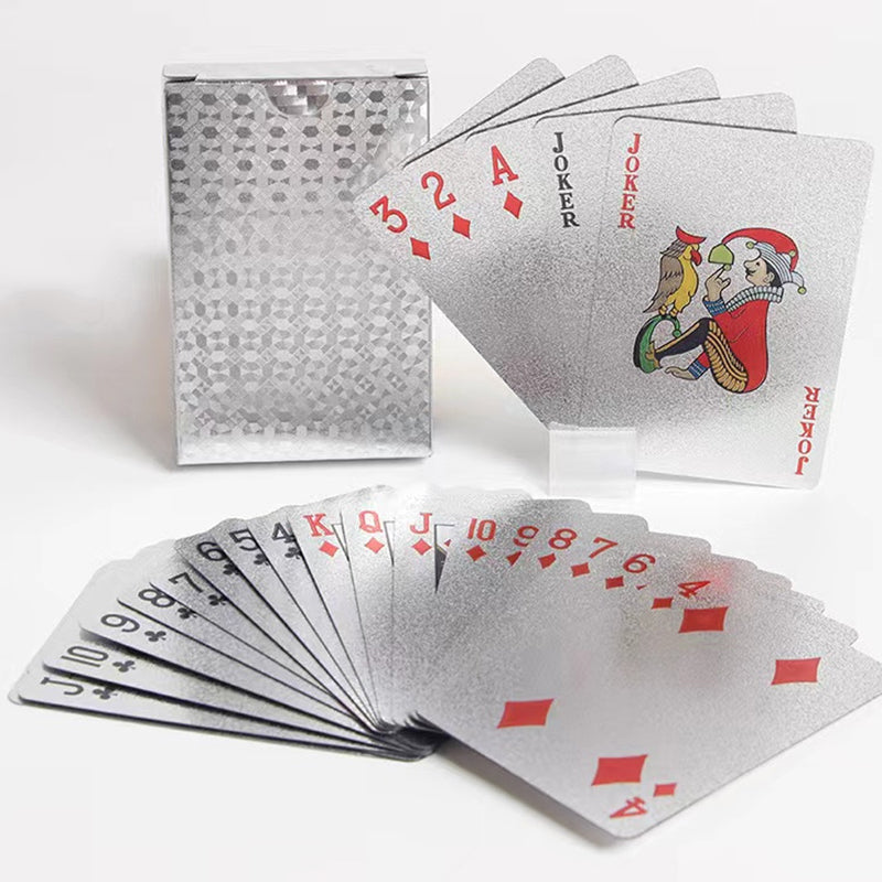 Black Gold Waterproof PVC Poker Playing Cards silver by HitMyNeed