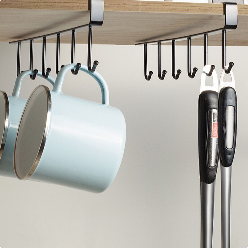 Black Iron No-Drill Hook for Kitchen & Garage Storage by HitMyNeed