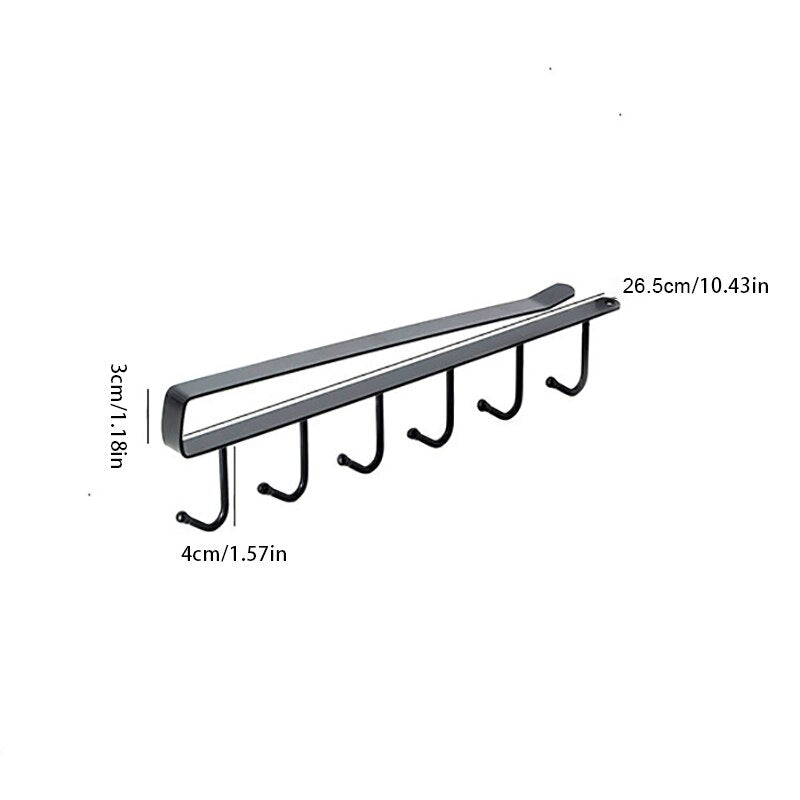 Black Iron No-Drill Hook for Kitchen & Garage Storage by HitMyNeed