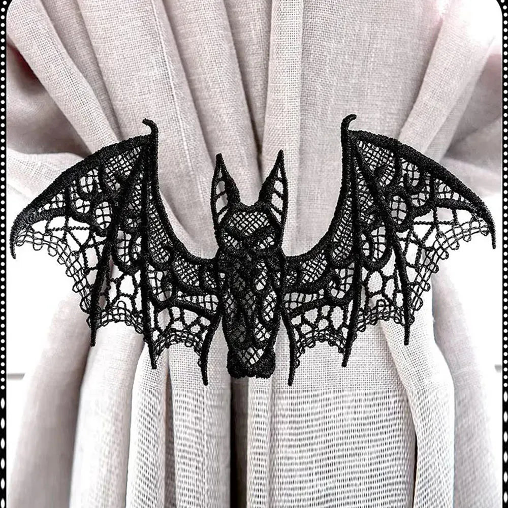 Black Lace Bat & Ghost Halloween Trim for DIY by HitMyNeed