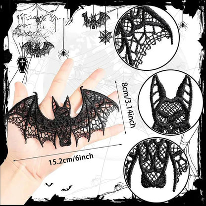 Black Lace Bat & Ghost Halloween Trim for DIY by HitMyNeed