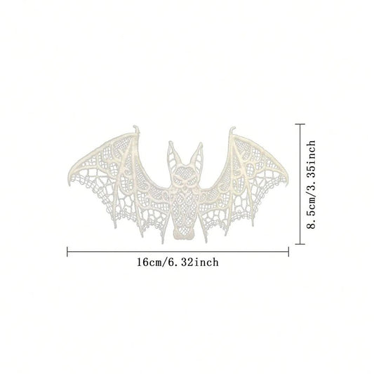 Black Lace Bat & Ghost Halloween Trim for DIY white by HitMyNeed