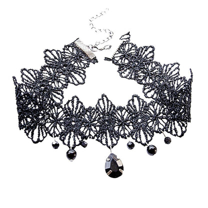 Black Lace Choker Gothic Punk Necklace for Women by HitMyNeed