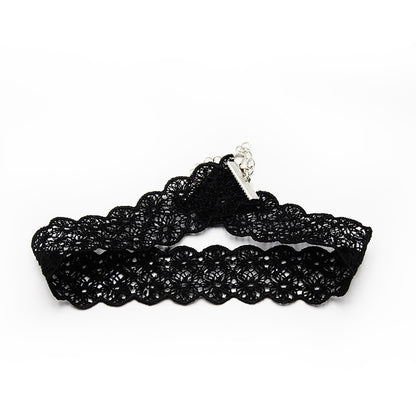 Black Lace Choker Necklace Set, 8 Piece Adjustable by HitMyNeed