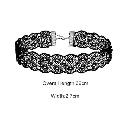 Black Lace Choker Necklace Set, 8 Piece Adjustable by HitMyNeed