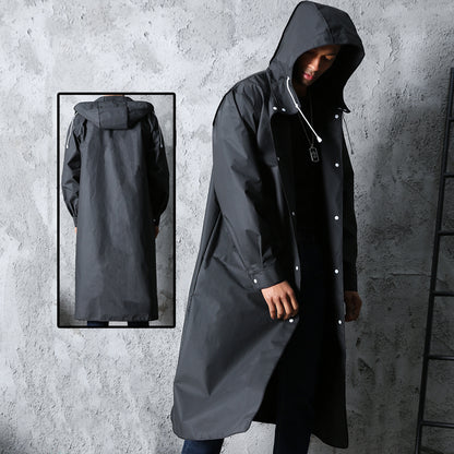 Black Long Waterproof Hooded Raincoat Unisex xl by HitMyNeed
