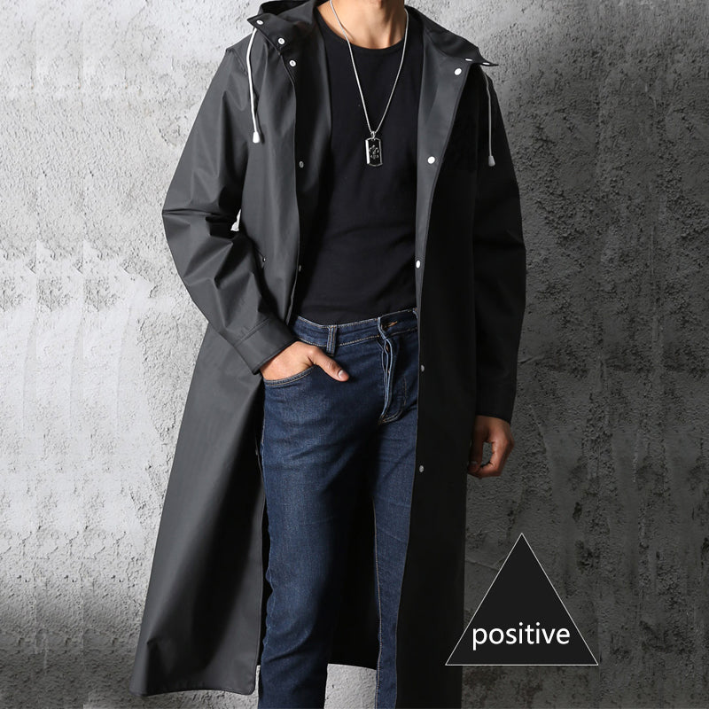 Black Long Waterproof Hooded Raincoat Unisex xxl by HitMyNeed