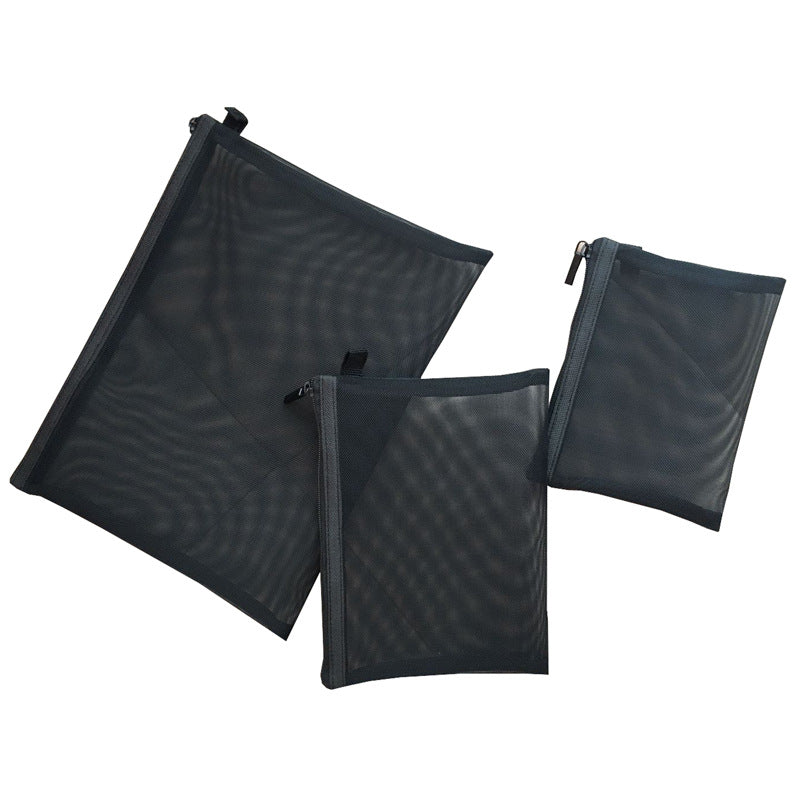 Black Mesh Travel Makeup Bag - 3 Sizes by HitMyNeed