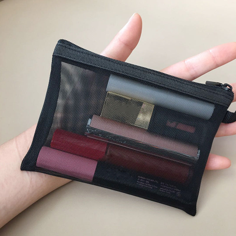 Black Mesh Travel Makeup Bag - 3 Sizes s-13-5x10cm by HitMyNeed
