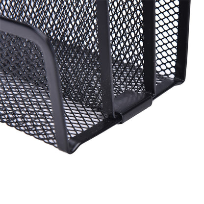 Black Metal Mesh File Holder Stand with 3 Sections by HitMyNeed