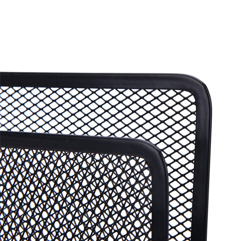 Black Metal Mesh File Holder Stand with 3 Sections by HitMyNeed