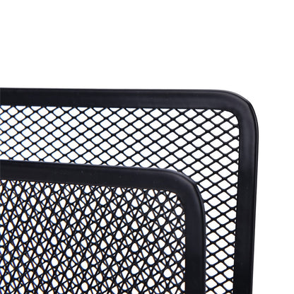Black Metal Mesh File Holder Stand with 3 Sections by HitMyNeed