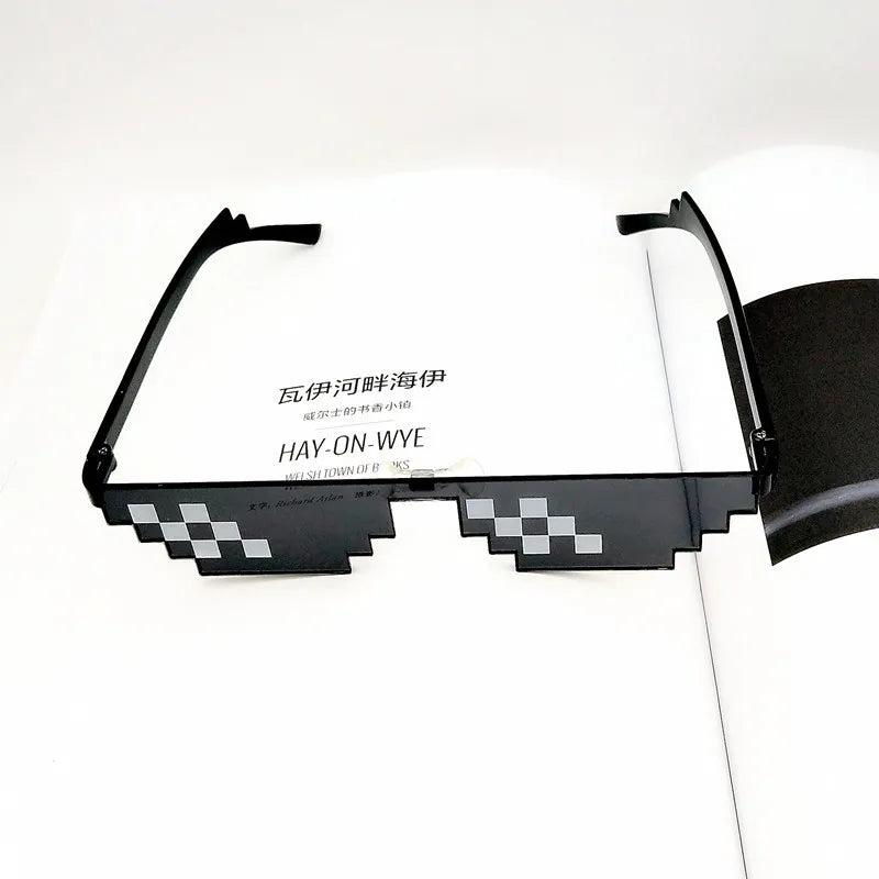 Black Pixel Mosaic Thug Life Deal With It Glasses by HitMyNeed