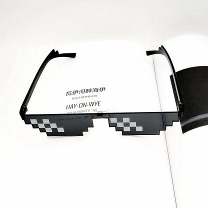 Black Pixel Mosaic Thug Life Deal With It Glasses by HitMyNeed