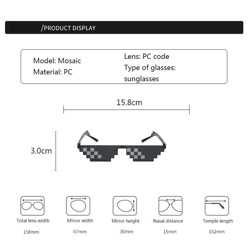 Black Pixel Mosaic Thug Life Deal With It Glasses by HitMyNeed