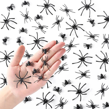 Black Plastic Halloween Spiders Decoration Set by HitMyNeed