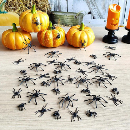 Black Plastic Halloween Spiders Decoration Set by HitMyNeed