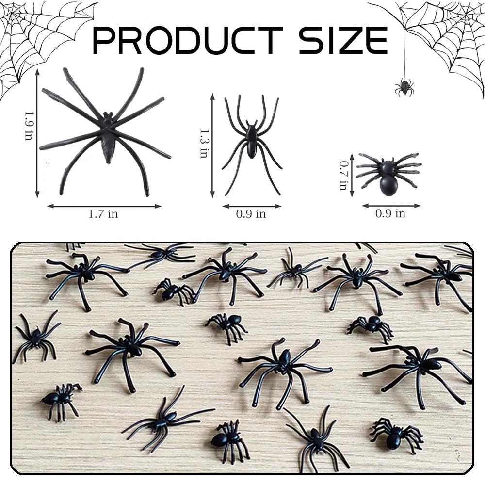 Black Plastic Halloween Spiders Decoration Set by HitMyNeed