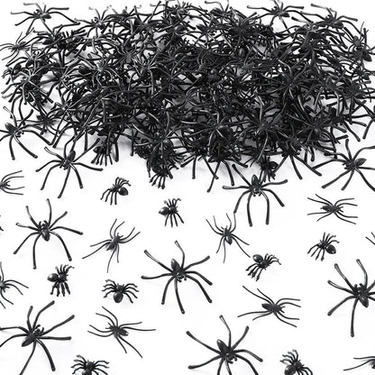 Black Plastic Halloween Spiders Decoration Set mixed 60pcs by HitMyNeed