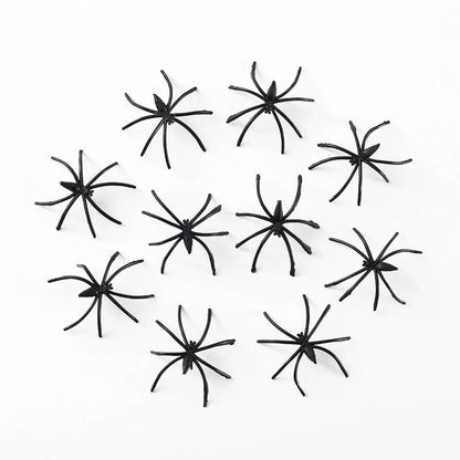 Black Plastic Halloween Spiders Decoration Set tape-a 90pcs by HitMyNeed