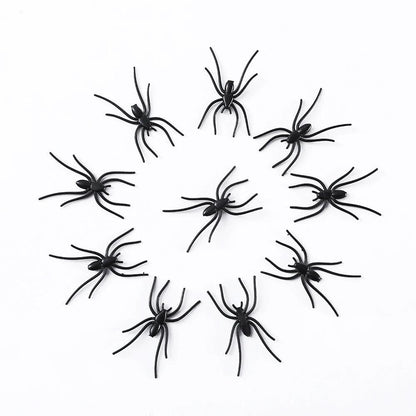 Black Plastic Halloween Spiders Decoration Set tape-b 60pcs by HitMyNeed