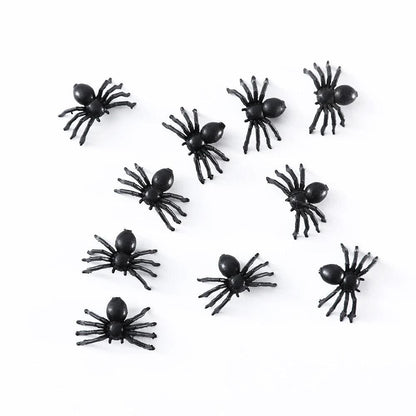 Black Plastic Halloween Spiders Decoration Set tape-c 60pcs by HitMyNeed