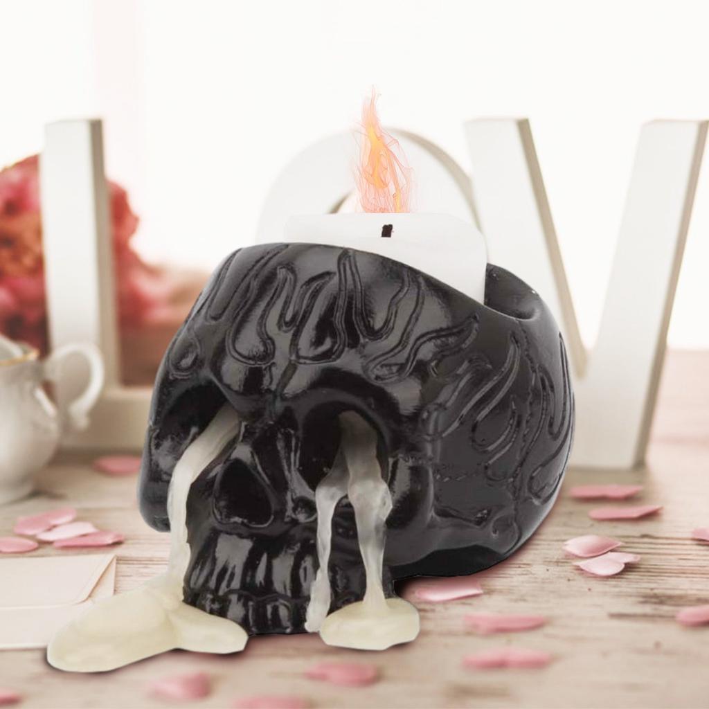Black Resin Skull Candle Holder for Candles by HitMyNeed