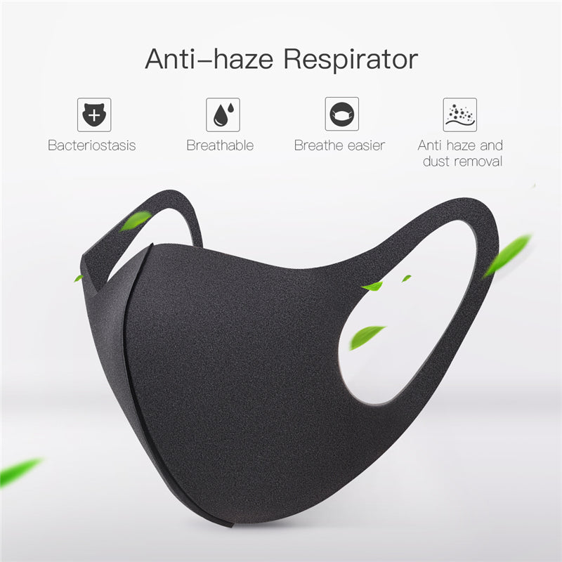 Black Reusable Sponge Face Mask (3-Pack) by HitMyNeed