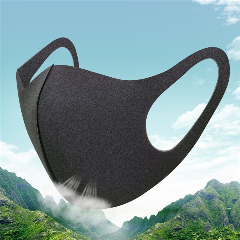 Black Reusable Sponge Face Mask (3-Pack) by HitMyNeed