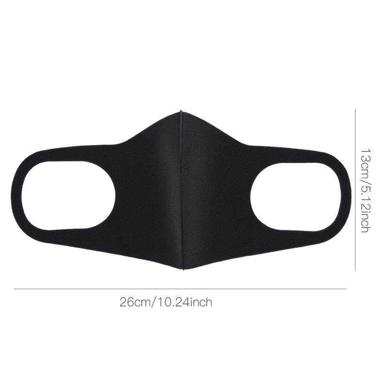 Black Reusable Sponge Face Mask (3-Pack) by HitMyNeed