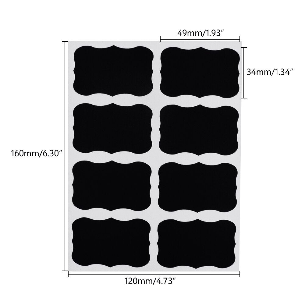 Black Reusable Sticker Labels for Jars (32 Pcs) by HitMyNeed