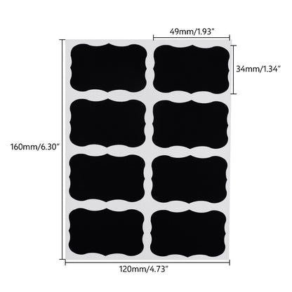 Black Reusable Sticker Labels for Jars (32 Pcs) by HitMyNeed