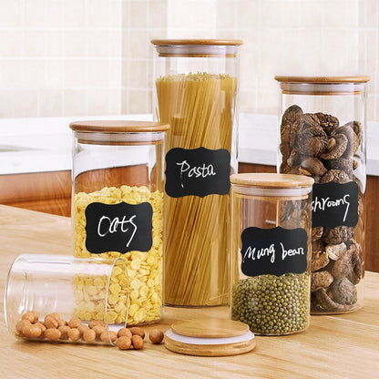Black Reusable Sticker Labels for Jars (32 Pcs) by HitMyNeed