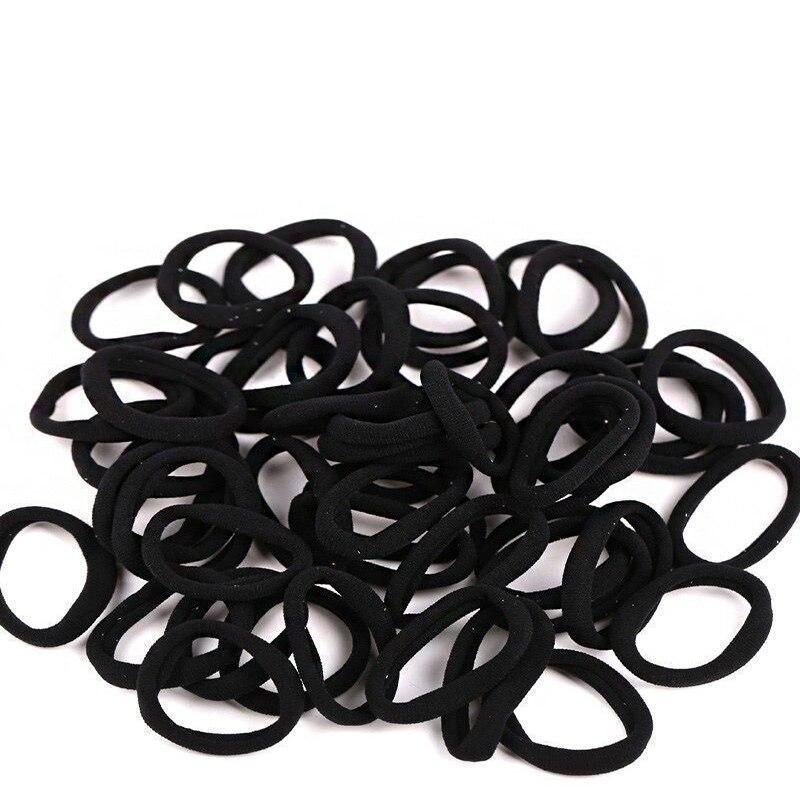Black Seamless Hair Ties Set of 50 by HitMyNeed