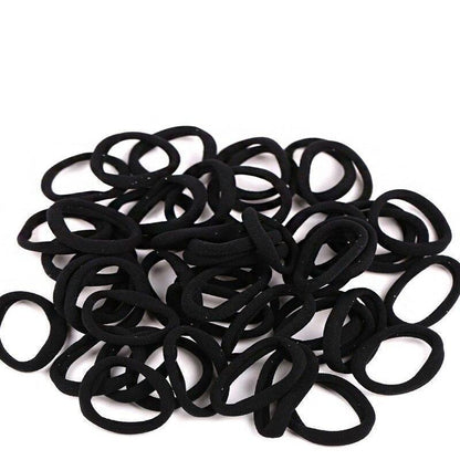 Black Seamless Hair Ties Set of 50 by HitMyNeed