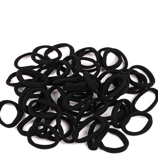 Black Seamless Hair Ties Set of 50 by HitMyNeed