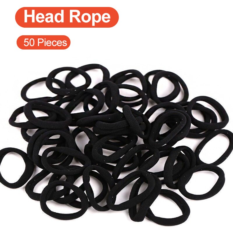 Black Seamless Hair Ties Set of 50 by HitMyNeed