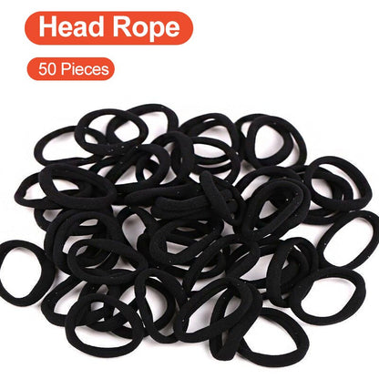 Black Seamless Hair Ties Set of 50 by HitMyNeed