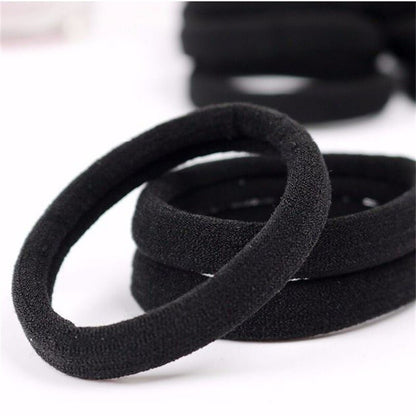 Black Seamless Hair Ties Set of 50 by HitMyNeed