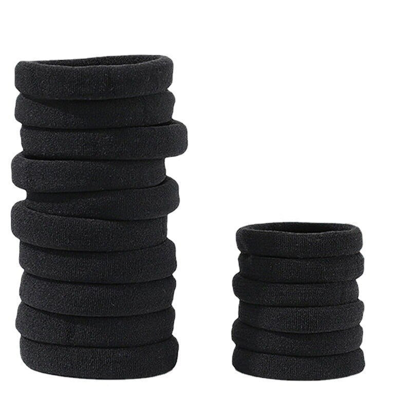 Black Seamless Hair Ties Set of 50 by HitMyNeed