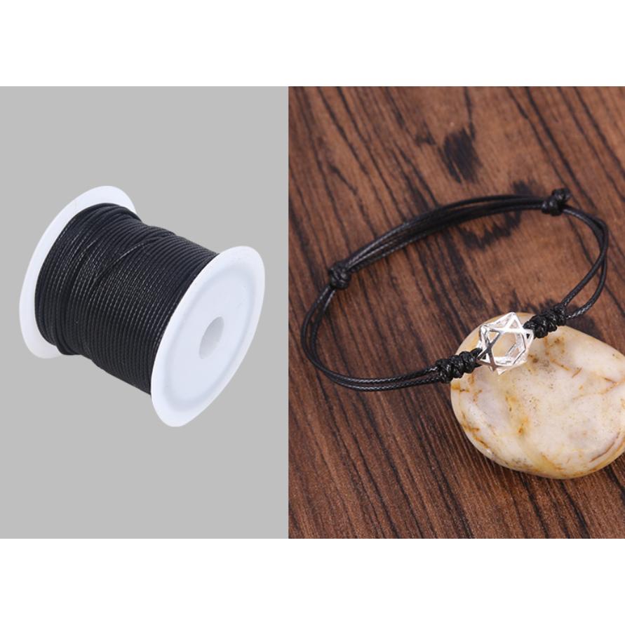 Black Waxed Cord PU Leather Necklace & Bracelet String 0-5mm-10yards by HitMyNeed
