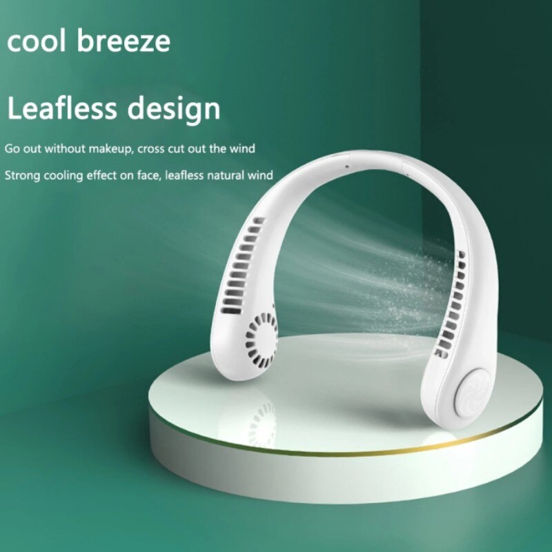 Bladeless Neck Fan 1200mAh Rechargeable, 3-Speed by HitMyNeed