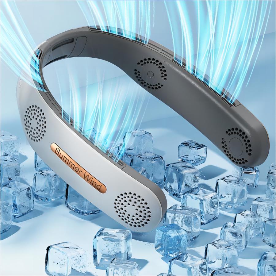 Bladeless Neck Fan 4 Turbo, 2400mAh USB Rechargeable by HitMyNeed
